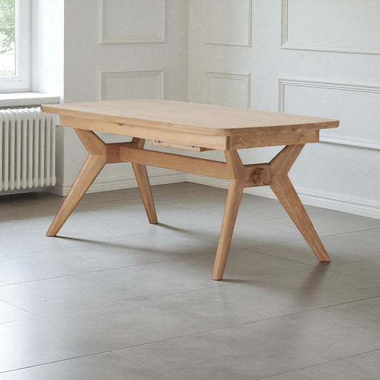 Natural Solid Oak Extending Dining Table, 6 to 10 Seater Bentley Range From Oak Furnitureland RRP £1079