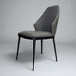 Set of 4 Ergonomic Dining Chairs with Grey Faux Leather and Black Metal Legs, RRP £596.