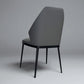 Set of 4 Ergonomic Dining Chairs with Grey Faux Leather and Black Metal Legs, RRP £596.
