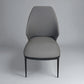 Set of 4 Ergonomic Dining Chairs with Grey Faux Leather and Black Metal Legs, RRP £596.