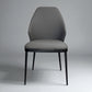 Set of 4 Ergonomic Dining Chairs with Grey Faux Leather and Black Metal Legs, RRP £596.