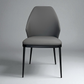 Set of 8 Ergonomic Dining Chairs with Grey Faux Leather and Black Metal Legs, RRP £1192