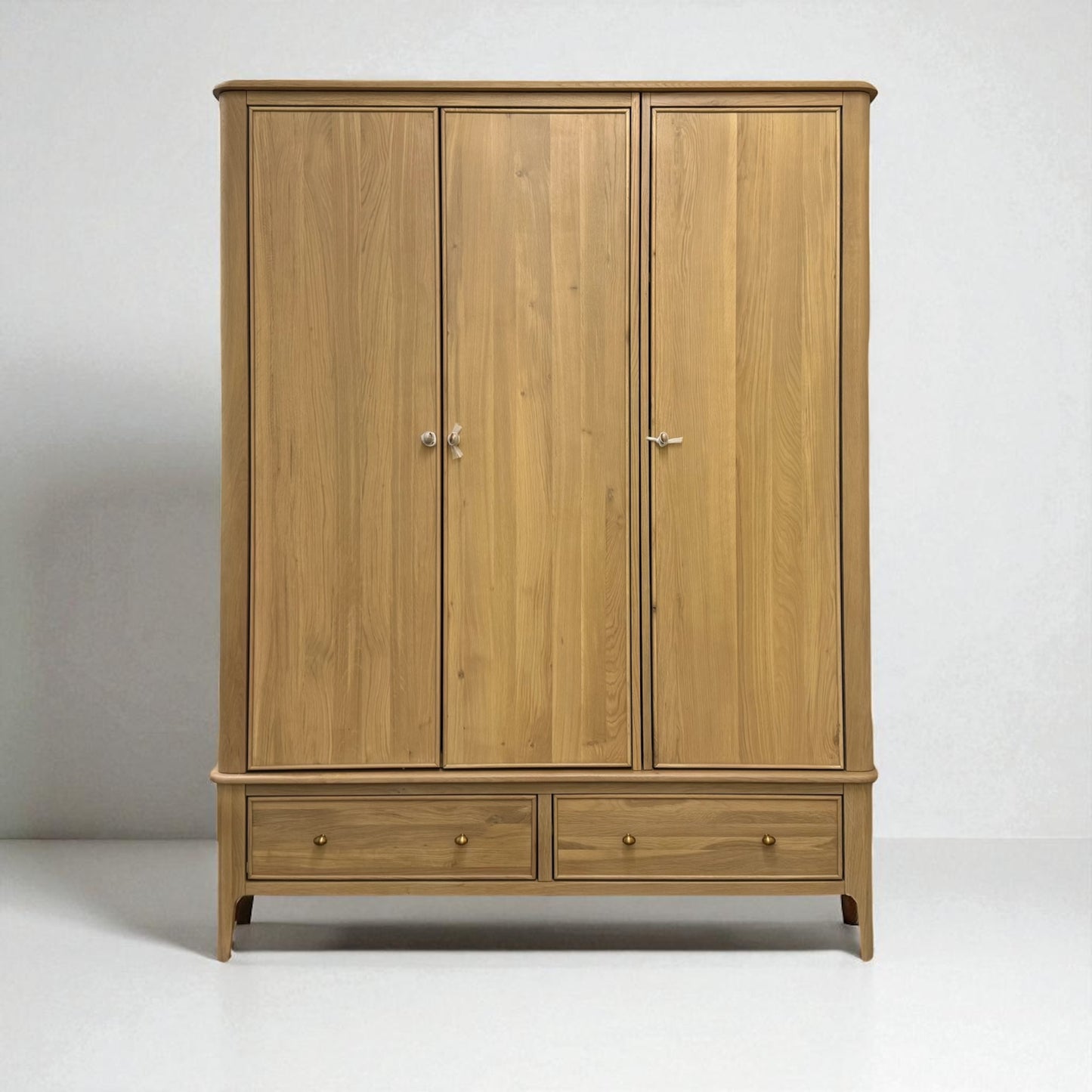 Light Natural Solid Oak Triple Wardrobe, Newton Range From Oak Furnitureland RRP £1599