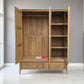 Light Natural Solid Oak Triple Wardrobe, Newton Range From Oak Furnitureland RRP £1599