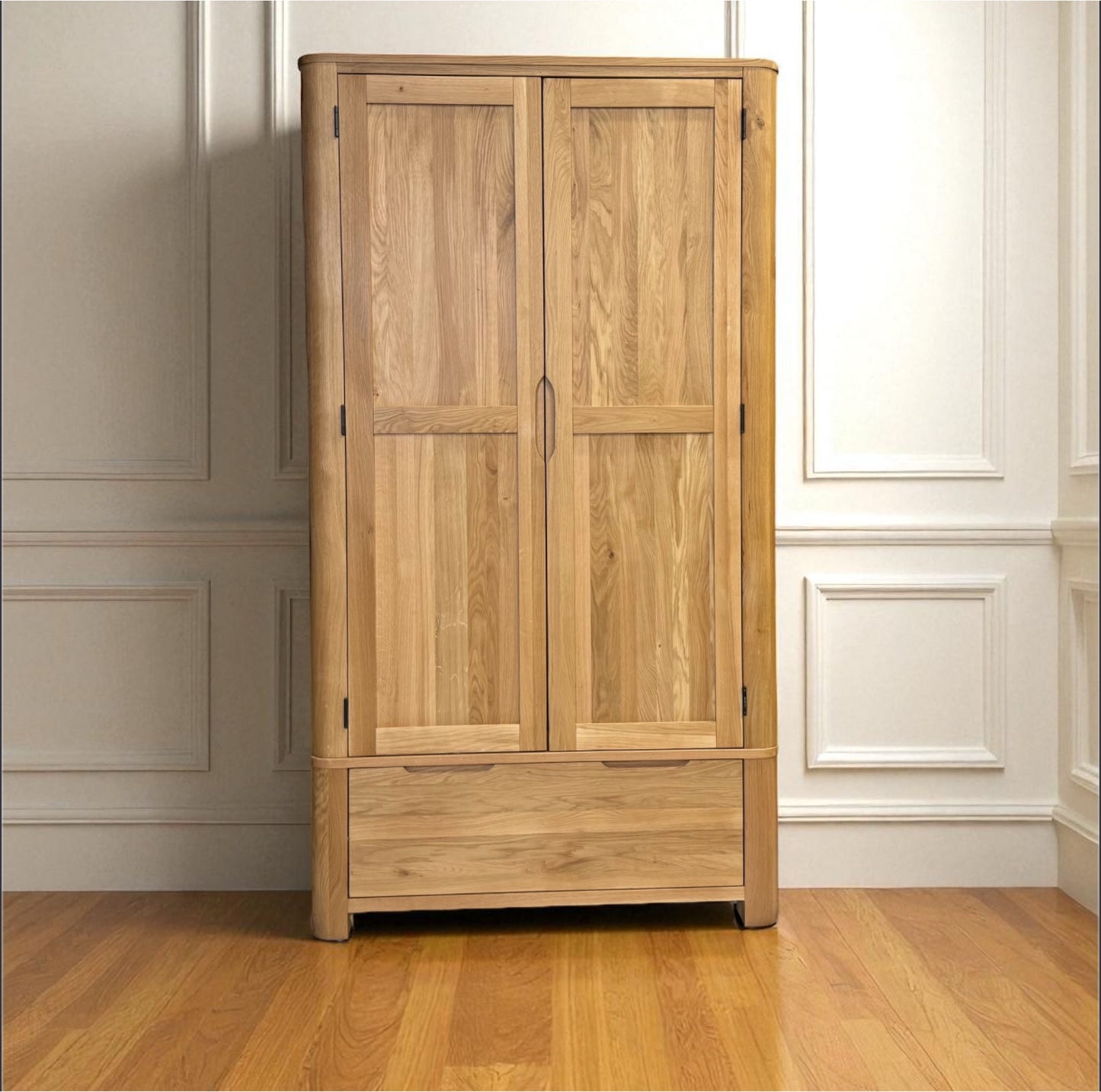 Natural Solid Oak Double Wardrobe Romsey Range From Oak Furnitureland RRP £939