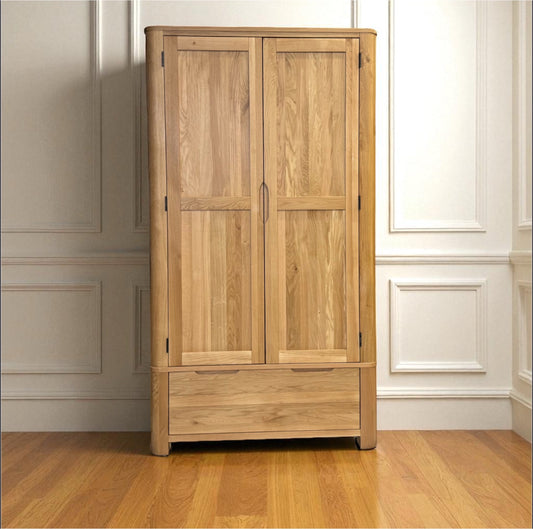 Natural Solid Oak Double Wardrobe Romsey Range From Oak Furnitureland RRP £939