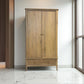 Light Natural Solid Oak Double Wardrobe with Full Sized Mirror, Newton Range From Oak Furnitureland RRP £999