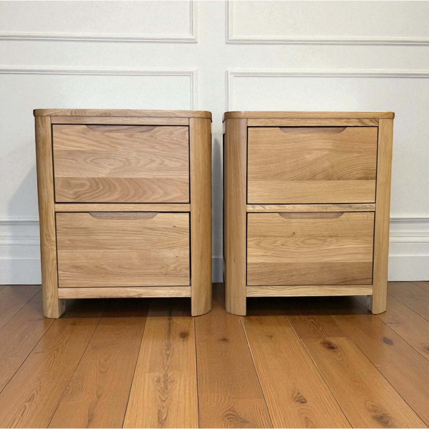 Natural Solid Oak 2 Drawer Bedside Tables Romsey Range From Oak Furnitureland