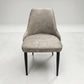 Set of 6 Light Grey Suede Dining Chairs with Black Metal Legs from Oak Furnitureland RRP £220