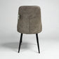 Set of 6 Light Grey Suede Dining Chairs with Black Metal Legs from Oak Furnitureland RRP £220