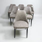 Set of 6 Light Grey Suede Dining Chairs with Black Metal Legs from Oak Furnitureland RRP £220