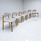 Set of 6 Cloud Grey Fabric Dining Chairs with Oak Legs, From Oak Furnitureland RRP £260 Each