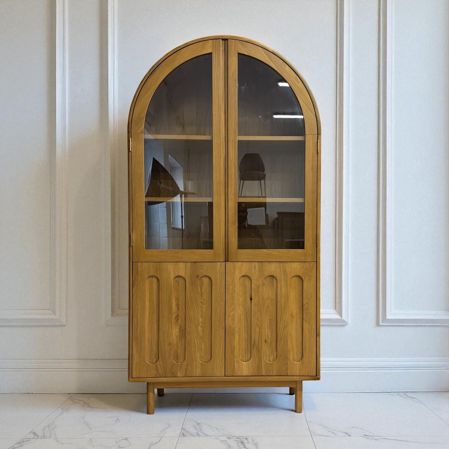 Natural Solid Oak Display Cabinet Belgrave Range From Oak Furnitureland RRP £1099