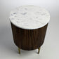 Solid Mango Wood & Marble Top Bedside Table RRP £299