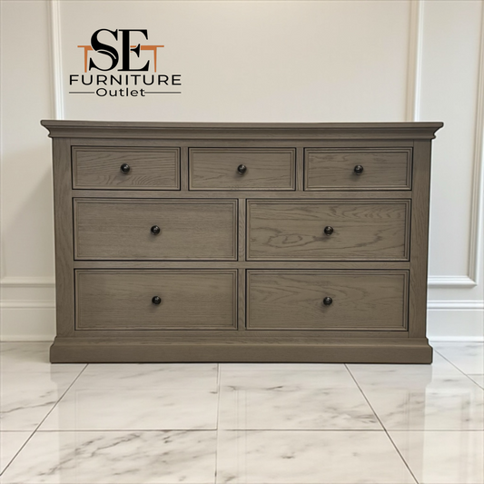 Weathered Oak 7 Drawer Chest, Burleigh Range From Oak Furnitureland RRP £759