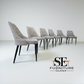Set of 6 Light Grey Suede Dining Chairs with Black Metal Legs from Oak Furnitureland RRP £220