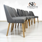 Set of 6 Grey Fabric & Oak Legs Dining Chairs from Oak Furnitureland