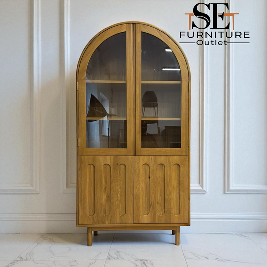Natural Solid Oak Display Cabinet Belgrave Range From Oak Furnitureland RRP £1099