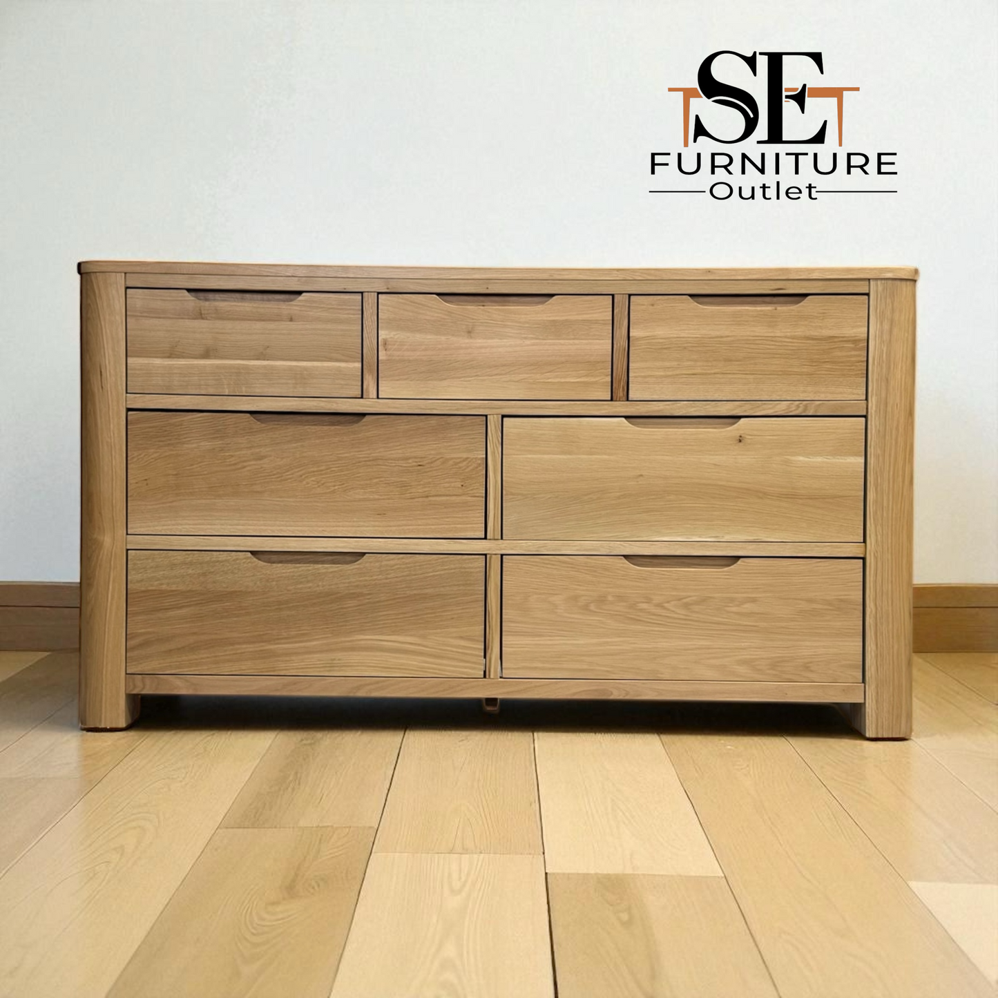 Solid Oak 7 Drawer Chest of Drawers, Romsey Range, From Oak Furnitureland RRP £679