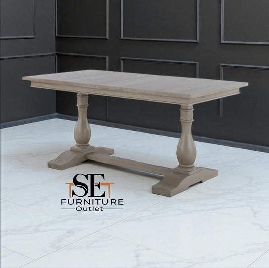 Solid Weathered Oak 6 to 8 Seater Extending Dining Table, Burleigh Range From Oak Furnitureland RRP £1099