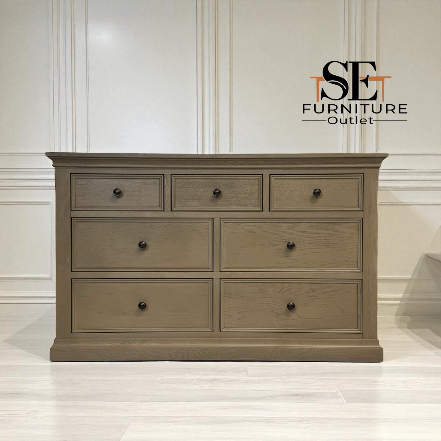 Weathered Oak 7 Drawer Chest, Burleigh Range From Oak Furnitureland RRP £759