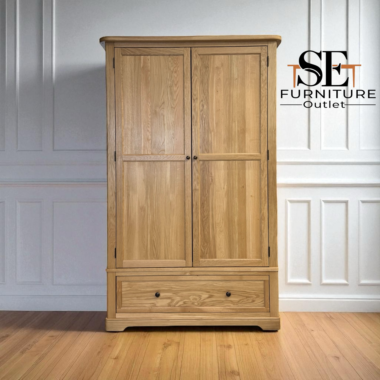 Natural Solid Oak Double Wardrobe Brennan Range From Oak Furnitureland