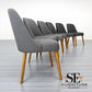 Set of 6 Grey Fabric & Oak Legs Dining Chairs from Oak Furnitureland