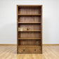 Brushed & Glazed Solid Oak Tall Bookcase, Parquet Range From Oak Furnitureland RRP £649