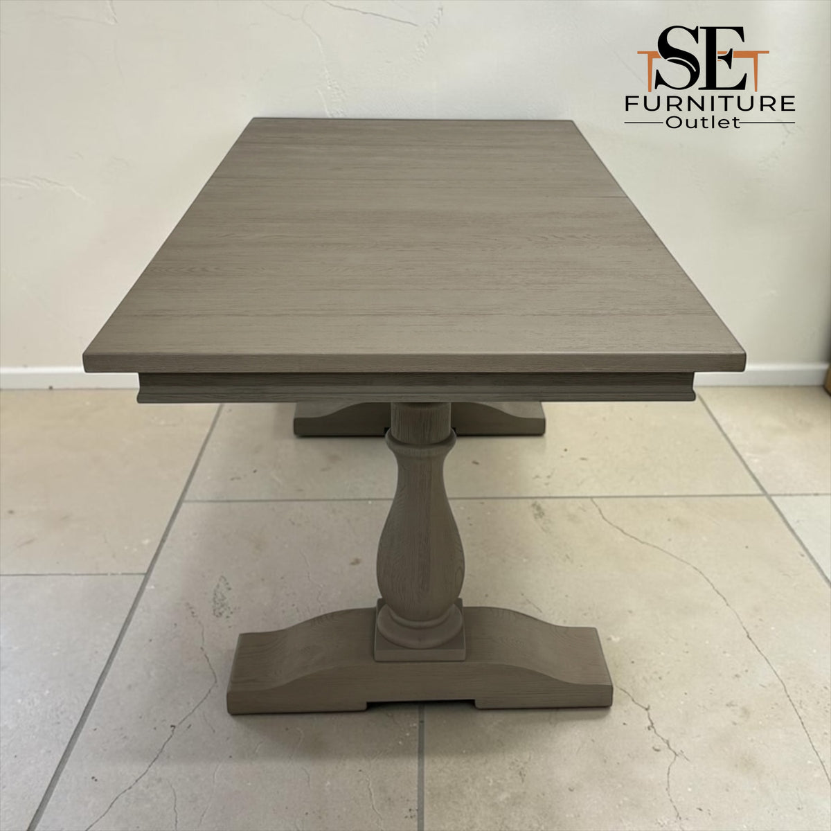 Solid Weathered Oak 6 to 8 Seater Extending Dining Table, Burleigh Range From Oak Furnitureland RRP £1199