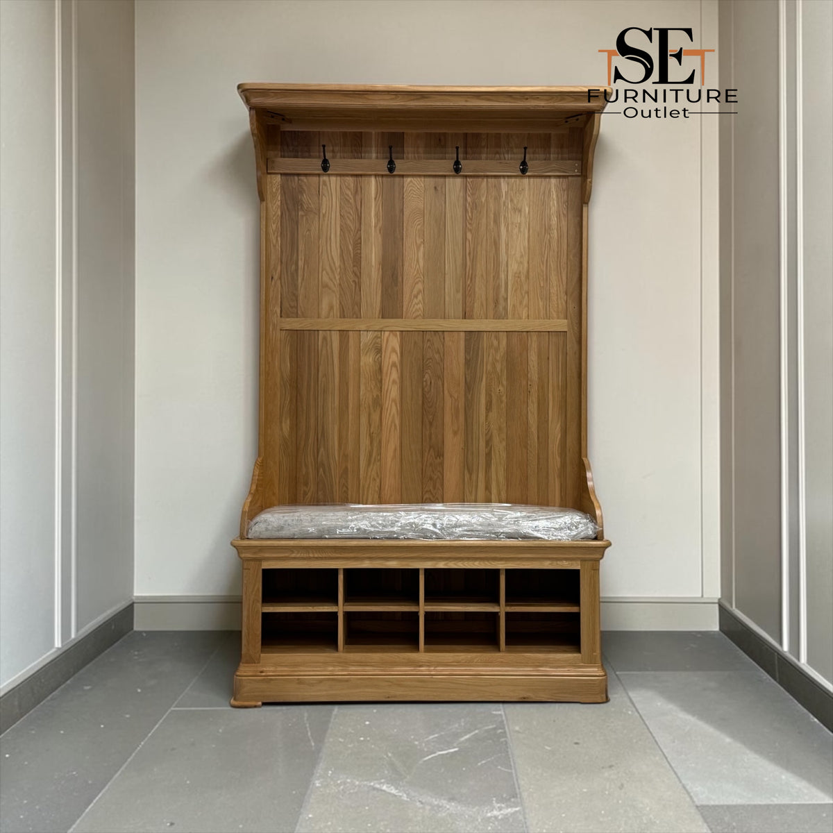 Natural Solid Oak Hallway Unit Canterbury Range From Oak Furnitureland RRP £869