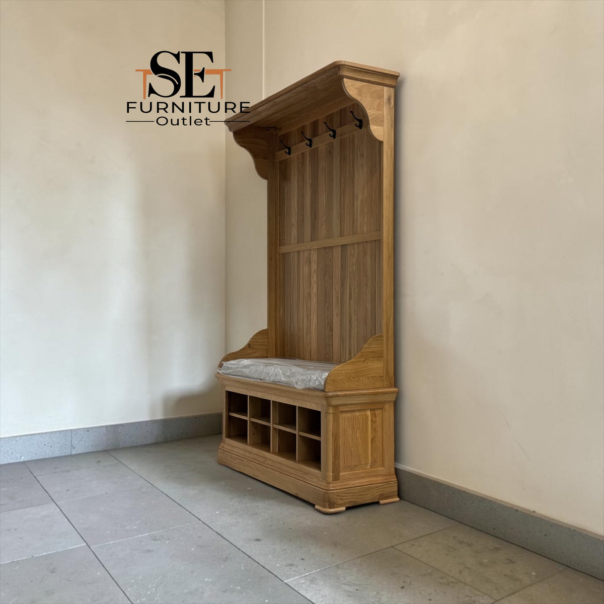 Natural Solid Oak Hallway Unit Canterbury Range From Oak Furnitureland RRP £869