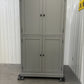 Solid Hardwood Frame & Grey Painted Double Farmhouse Larder, Painswick Storm Grey