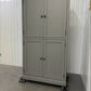 Solid Hardwood Frame & Grey Painted Double Farmhouse Larder, Painswick Storm Grey